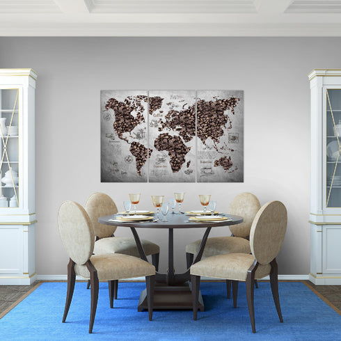 Wandbilder Wohnzimmer XXL Küche Kaffee Moderne Bilder Weltkarte
